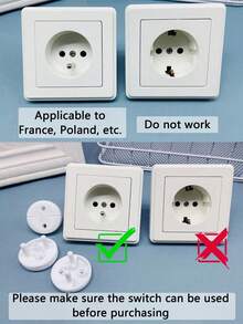 5/7/10/15/20/25/30/40Pcs Power Plug Protector, Outlet Cover, Power Socket Safety Cap, Anti-Electric Shock Outlet Cover, Safety Plug Protector, Safety Power Outlet - White - View 4