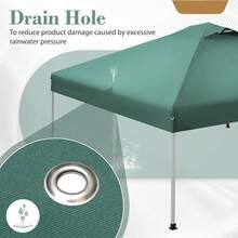 Carpa 10' * 10' Verde| Impermeable| Camping, Senderismo y Fiestas **Descripción:** Carpa de 10' * 10' con pies cuadrados de superficie del suelo, para camping, senderismo y fiestas al aire libre.Tela resistente al agua, marco de acero aleado con sistema levantar y bloquear y cierre de cremallera.Colo - Verde - Ver 8