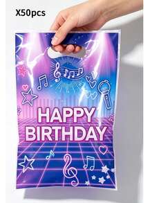 10/20/50pcs K-POP Birthday Party Gift Bags, Magic Music Theme Party Favor Bags With Handles, Suitable For Singer Birthday Party Decoration - Multicolor - View 7