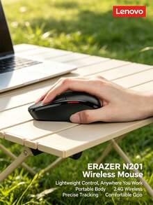 Lenovo N201 Wireless Mouse, 2.4G Stable Connection, 3-Level Adjustable DPI, Suitable For Laptop, Desktop, Business, And Home Use - View 5