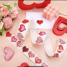 500pcs/Roll Valentine's Day Y2K Heart Doodle Stickers, 1 Inch Assorted 8 Designs, Valentine's Day Birthday Wedding Holiday Party Gift Packaging DIY Creative Scrapbook Material Handmade Gift Envelope Sealing Stickers - A - View 4