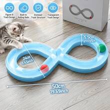 Interactive Cat Toy Figure 8 Track With Rolling Balls, Indoor Kitten Play Toy, Transparent PP Puzzle Ball Track For Cats, Boredom Relief Pet Activity Toy - Multicolor - View 2