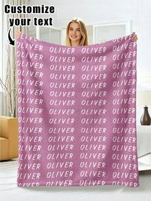 1pc Customized Photo Blanket, Personalized Flannel Blanket With Photo And Text, Office Nap Blanket, Comfortable Blanket, Mother's Day, Father's Day Gift For Parents, Bedding Blanket, Bed Customized Blanket, Customized Text Blanket, Personalized Home Blanket - Multicolor - View 24