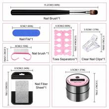 LIMEGIRL 5g Fiber Rubber Base Gel, Gel Perbaikan Kuku Serat, Lapisan Dasar Pembangun Perata Sendiri untuk Penguatan & Perpanjangan Kuku, Manikur DIY Ramah Pemula, Gel UV/LED - Clear - View 7