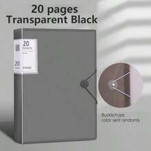 1pc Translucent Cover Document Folder, Transparent Insert File Folder, Snap Closure Folder, Multi-Color Storage Bag, Multi-Specification Loose-Leaf Binder, Storage Album, 20/30/40/60/100 Pages, A4 Multi-Layer Insert Pocket, 6 Colors Available, Stain-Resistant, Waterproof, Comfortable Touch, School Document Bag, Student Subject Exam Paper Bag, Artwork & Certificate Collection Album, Fashion Design - Multicolor - View 15