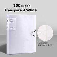 1pc Translucent Cover Document Folder, Transparent Insert File Folder, Snap Closure Folder, Multi-Color Storage Bag, Multi-Specification Loose-Leaf Binder, Storage Album, 20/30/40/60/100 Pages, A4 Multi-Layer Insert Pocket, 6 Colors Available, Stain-Resistant, Waterproof, Comfortable Touch, School Document Bag, Student Subject Exam Paper Bag, Artwork & Certificate Collection Album, Fashion Design - Multicolor - View 44
