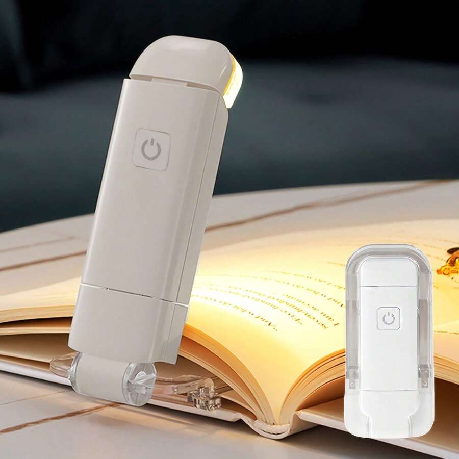 Lampu Baca Lipat Isi Ulang USB Baru, Lampu Malam Pelindung Mata, Cocok untuk Membaca di Malam Hari, 3 Pilihan Warna Cahaya, 3 Tingkat Kecerahan yang Dapat Diatur, Casing Putih, Dengan Desain Penjepit Buku, Portabel dan Mudah Disimpan