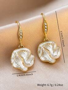 1 Pair Of Gentle Flower Earrings, Exquisite Three-Dimensional Design, Suitable For Dates, Parties, Dinners, Daily Travel, Gift Giving - Multicolor - View 5