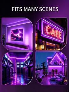 Purple LED Neon Light Strip, One-Touch Switch, IP67 Waterproof, Flexible And Cuttable, Flicker-Free Neon Light String, Suitable For Game Room, Bar, Patio, Christmas Holiday Party And Other Indoor/Outdoor DIY Wall Decoration - Neon LED Strip - View 7