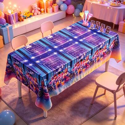 KPop Demon Hunters K-Pop Demon Huntresses Rectangular Tablecloth, Guerreras Rumi & Mira Print, Suitable For Fan Gatherings, Birthday Parties, Outdoor Picnics, Dorm Room Decor, Live Streaming Background, Kpopdemonhunters Collectible Souvenir, Back To School, Birthday Party Supplies Favors, Navidad, Halloween, Party Bag Fillers, Korean Wave Fan Graduation Gift Party Decoration, Slight Color Difference Is Normal