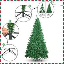 7ft/8ft Artificial Spruce Christmas Tree, 1000 Tips, Metal Base - Multicolor - View 4