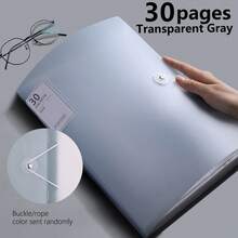 1pc Translucent Cover Document Folder, Transparent Insert File Folder, Snap Closure Folder, Multi-Color Storage Bag, Multi-Specification Loose-Leaf Binder, Storage Album, 20/30/40/60/100 Pages, A4 Multi-Layer Insert Pocket, 6 Colors Available, Stain-Resistant, Waterproof, Comfortable Touch, School Document Bag, Student Subject Exam Paper Bag, Artwork & Certificate Collection Album, Fashion Design - Multicolor - View 36
