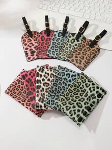 1 Set Leopard Print Wallet, Passport Holder, Luggage Tag Set, Leopard Print Passport Set, Suitable For Travel, Wallet Storage, Business Trip Use - Leopard Print - View 4