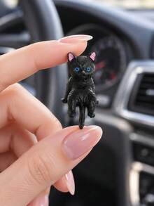 Cute Resin Mini Cat Figurine Accessory, Suitable For Yard And Garden Decor, Computer Monitor And Car Dashboard Decoration, Cute Mini Cat Statue, Windshield And Screen Display Accessory, Exclusive For Pet Lovers, Fun Design, Suitable For Office, Car And Home Decor, Ideal Gift For Cat Lovers - A - View 5