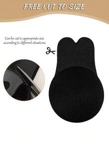 2pcs/Pack Women's Solid Color Lift-Up Breast Pads, Invisible Seamless Ultra-Thin Style, Suitable For Wedding Photography And Other Occasions - Beige - View 2