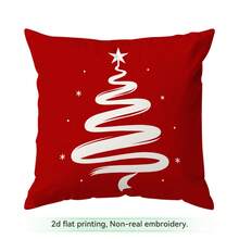 4pcs/1pc Minimalist Red Background Christmas Text Pattern Pillow Case, Single-Sided Printed Pillow Case, Suitable For Living Room Bedroom Home Decor, All Season Pillow Case - Multicolor - View 14
