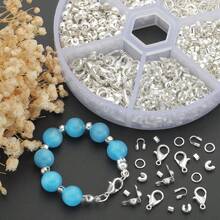 245pcs DIY Jewelry Clasps & Connectors Set, 6-Compartment Box, Suitable For Beaded Jewelry Making, Bracelets, Necklaces, Anklets, Open Jump Rings, Bead Connectors, Bag Charms, Jewelry Accessories, Handmade Craft Materials - Accessory Set - View 7