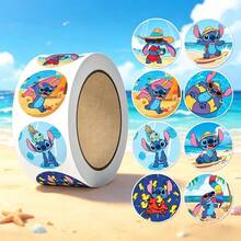 Hasbro 500pcs/Roll Stitch Round Stickers Roll Stickers Children's Planner Decoration Cartoon Cute Reward Stickers - Multicolor - View 3