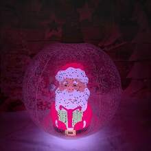 1pc Glowing Inflatable Christmas Ball (Ball-In-Ball Design With Santa Claus, Snowman And Christmas Tree Patterns), Suitable For Indoor/Outdoor Holiday Decor, Christmas And New Year Party Decoration And Holiday Gifts - Balloon Light - View 9