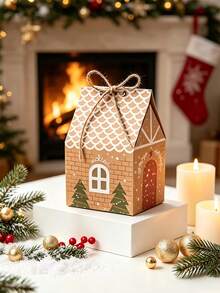 6/12/24/50/Pcs/Pack Christmas Party Gift Candy Cookie Paper Boxes, Christmas Party Atmosphere Decoration Christmas House Gift Packaging Boxes - View 7