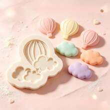Cetakan Silikon Bentuk Balon Udara Panas Anti Lengket untuk Fondant, Permen, Cokelat, Alat Pembuat Kue, Dekorasi Kue DIY, Topper Cupcake Gula Permen, Sabun, Lilin - Light Grey - View 7