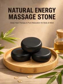 1pc Large Thick Hot Massage Stone, Natural Energy Stone, Suitable For Head, Body And Foot Massage, Spa Salon And Home Massage Therapy Use - Multicolor - View 1
