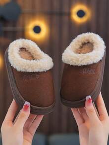 New Kids Warm Slippers, Soft Sole Non-Slip, Boys Girls Indoor Plush Slippers, Suitable For Autumn And Winter Wear - Coffee Brown - View 7