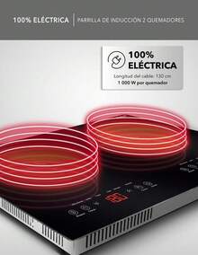 RCA RC-12E2 2-Burner Built-In Induction Cooktop, Tempered Glass, Touch Control, Auto-Off Timer, 5 Temperature Settings, Touch Lock System - US A Type Plug(220-240V) - View 9