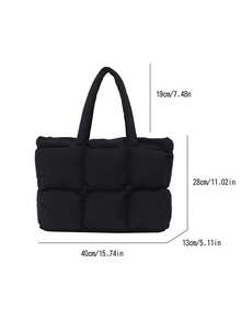 1pc Fashion Solid Color Large Capacity Handbag, Dual Handles Can Easily Hold Daily Essentials, Also Perfect Gift For Friends - Multicolor - View 9