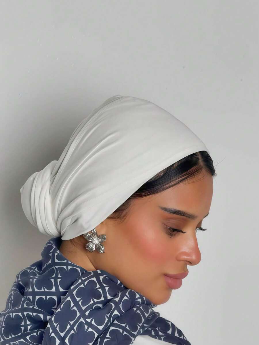 1pc Women's Easy Hijab Instant Classic Basic Solid Color Headscarf, 3 Different Wearing Styles, Multi-Purpose Practical Elastic Hijab, Modal Cotton Fabric, Comfortable Soft Skin-Friendly, Suitable For Daily Wear, Sports, Yoga