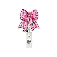 1pc Women's Health Fan Acrylic Retractable Rotating Badge Reel Pink ID Holder - Multicolor - View 10