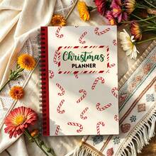 1Pc A5 Christmas Planner Journal, Spiral Bound Notebook, Festive Candy Cane Pattern, Seasonal Organizer For Home & Office - A5 - View 4