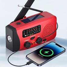 Radio generador de manivela, radio de emergencia con energía solar, linterna, radio multibanda FM - Ver 1