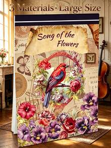 DanSoul 20pcs Large Size Vintage Floral & Bird Theme Sticker Book, Matte PET Material Creative Planner Supplies, Suitable For Scrapbooking, Bullet Journaling, Stationery DIY Collage, Gift Craft Supplies - Journaling Supplies - View 11