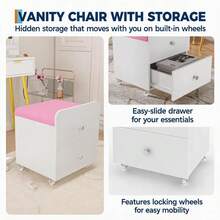 Vanities & Vanity Benches - Pink - View 4