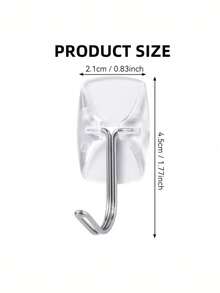 6pcs Hooks With 6 Removable Adhesive Strips, Damage-Free Heavy Duty Wall Hooks With Backing Adhesive, Tool-Free Hanging Hooks - Clear - View 11