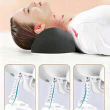 1pc Cervical Correction Pillow, Memory Foam Bed Sleep Pillow, Neck Protection Pillow, Unisex, Spinal Traction, Supine Single Pillow, Neck Support Pillow - Black - View 1