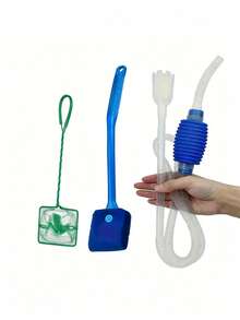3pcs Aquarium Cleaning Set, Fish Tank Siphon Tube, Double-Sided Aquarium Sponge Brush And Fish Tank Cleaning Tools, Aquarium Water Quality Cleaning And Maintenance Supplies - Multicolor - View 8
