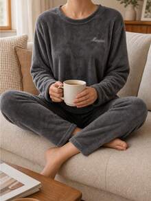 Women Pajama Sets - Grey - View 3