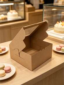 4pcs/8pcs/12pcs Square See‑Through Window Christmas Gift Boxes, Paper Packaging For Festival Gathering Presents, Stackable Storage Favor Boxes - View 6