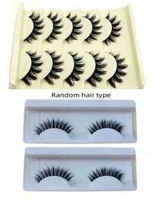 Manga Style Natural Long Cosplay Makeup Cross Big Eye Eyelashes Cat Eye Eyelashes Full Strip False Eyelashes - Multicolor - View 7