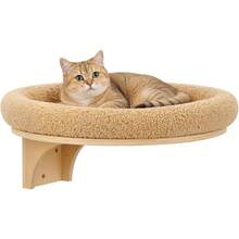 Wall-Mounted Cat Bed, Space-Saving Floating Cat Wall Perch With Round Cushion, Indoor Cat Elevated Resting Platform - one-size - View 11