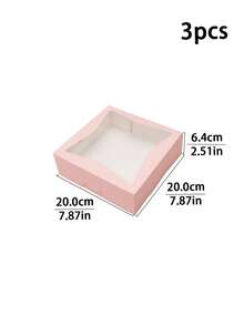 3pcs/6pcs/12pcs INS Christmas Style Window Pastry Gift Box, Soft Pink Visible Cookie Packaging Box, Macaron Storage Box, Christmas New Year Afternoon Tea Party Favor Box - 8825 - View 14