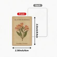 36Pcs Retro Botanical Flower Language Card Set, Vintage Plant Illustration Meaning Cards, Floral Oracle Deck, Ideal Gift For Plant Lovers, Journaling & Spiritual Enthusiasts - 36Pcs - View 6