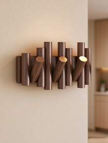 1pc Cylindrical Solid Wood Coat Rack, Wooden Decorative Wall Hook, No-Drill Storage Rack And Coat Hook, Suitable For Bedroom, Can Be Used To Store Keys, Clothes, Chains And Accessories, Suitable For Decorating Entryway, Bedroom And Living Room Walls - Multicolor - View 6
