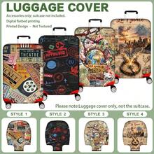 1PC, Flat Print Design, Print Design - No Texture, Accessories Only, Luggage Cover, Does Not Include The Luggage Shown In The Image, Suitable For 20 To 30 Inch Luggage, Made Of Thickened High-Quality Fabric, Essential Accessory For Your Travel And Checked Luggage. - Multicolor - View 2