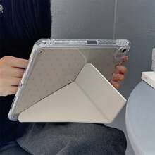1件 深棕色與透明背板 小金星 3+Y 可折疊多角度磁吸支架平板保護殼，附筆槽與自動休眠/喚醒功能，相容 iPad PRO/AIR、Pad 5/6/21、Pad、MatePad、Honor Pad - 彩色 - 查看 6