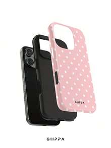 GIIPPA 1件淡粉色背景白色波點圖案設計手機殼+手鍊，適用於Phone17 Pro Max，相容Phone16 Pro Max、15 Pro Max、14 Pro Max，韓系高端時尚趣味手機殼，適合11/12/13/14/15/16 Pro Max Plus，優雅設計男女皆宜，聖誕節、情人節、復活節、婚禮季與生日送女友的完美禮物 - 淺粉色 - 查看 4
