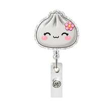 1pc Colorful Cute Bun Acrylic Retractable Rotating Badge Reel ID Holder - Multicolor - View 13