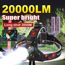 Super Bright Fluorescence Fishing Headlamp 4 Modes USB Rechargeable Head Flashlight Outdoor Headlight 18650 Waterproof Head Lantern - Black - View 2